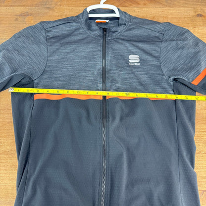 Sportful Black/Gray Men's Large Short Sleeve Cycling Jersey w/ Zipper Pocket