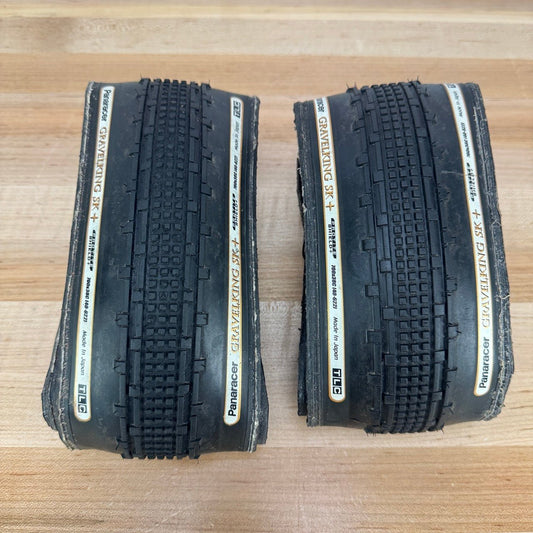 Panaracer Gravel King SK+ 700c x 38mm Tubeless Pair Gravel Bike Tires 966g