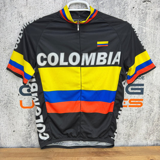 Unknown Colombia Team Flag Black Retro Large Cycling Jersey