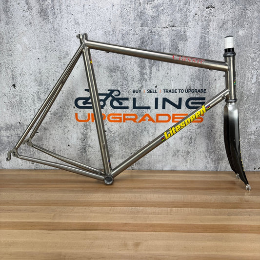 Vintage! 2001 Litespeed Classic 58x60cm Rim Brake Titanium Frameset 700c Chris King