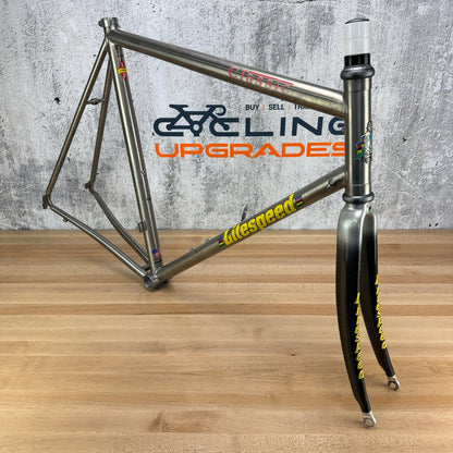 Vintage! 2001 Litespeed Classic 58x60cm Rim Brake Titanium Frameset 700c Chris King