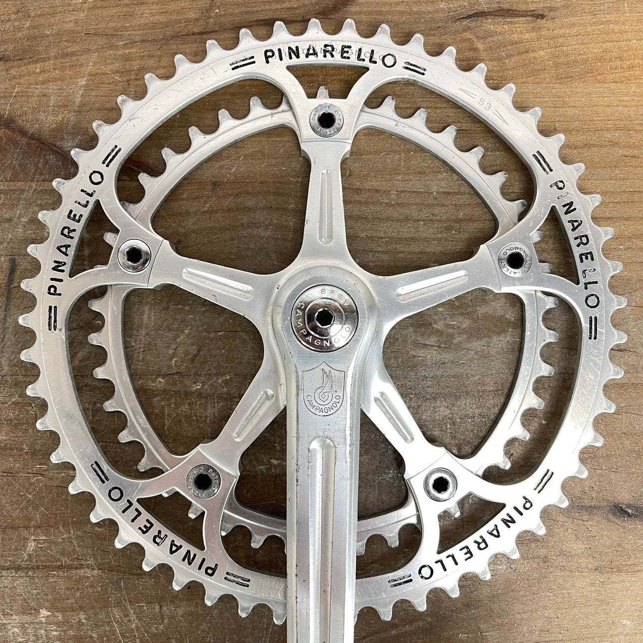 パーツ Campagnolo STRADA CRANKSET DE ROSA PANT Vintage! Campagnolo Strada Pinarello Pantographed 170mm 53/42t