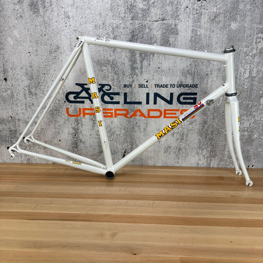 Low Mile! Masi Team 3V 58x57cm Rim Brake Steel Frameset 700c Pearl White