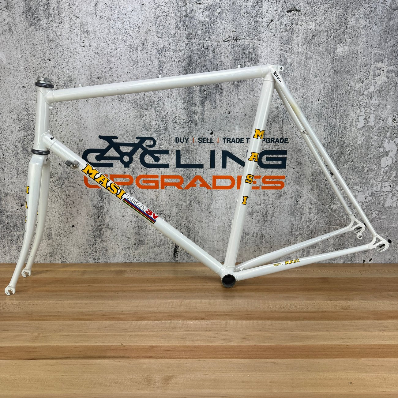Low Mile! Masi Team 3V 58x57cm Rim Brake Steel Frameset 700c Pearl White