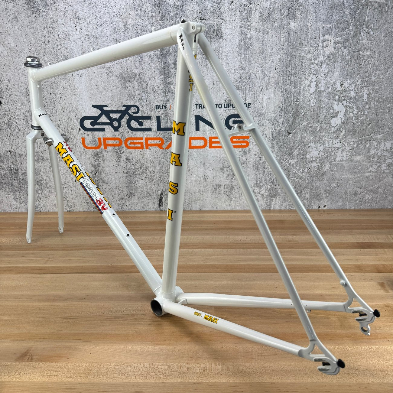 Low Mile! Masi Team 3V 58x57cm Rim Brake Steel Frameset 700c Pearl White