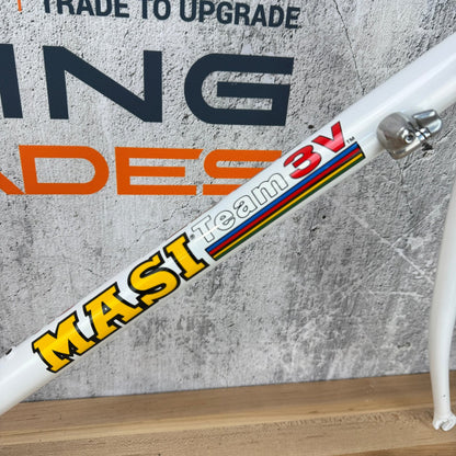 Low Mile! Masi Team 3V 58x57cm Rim Brake Steel Frameset 700c Pearl White