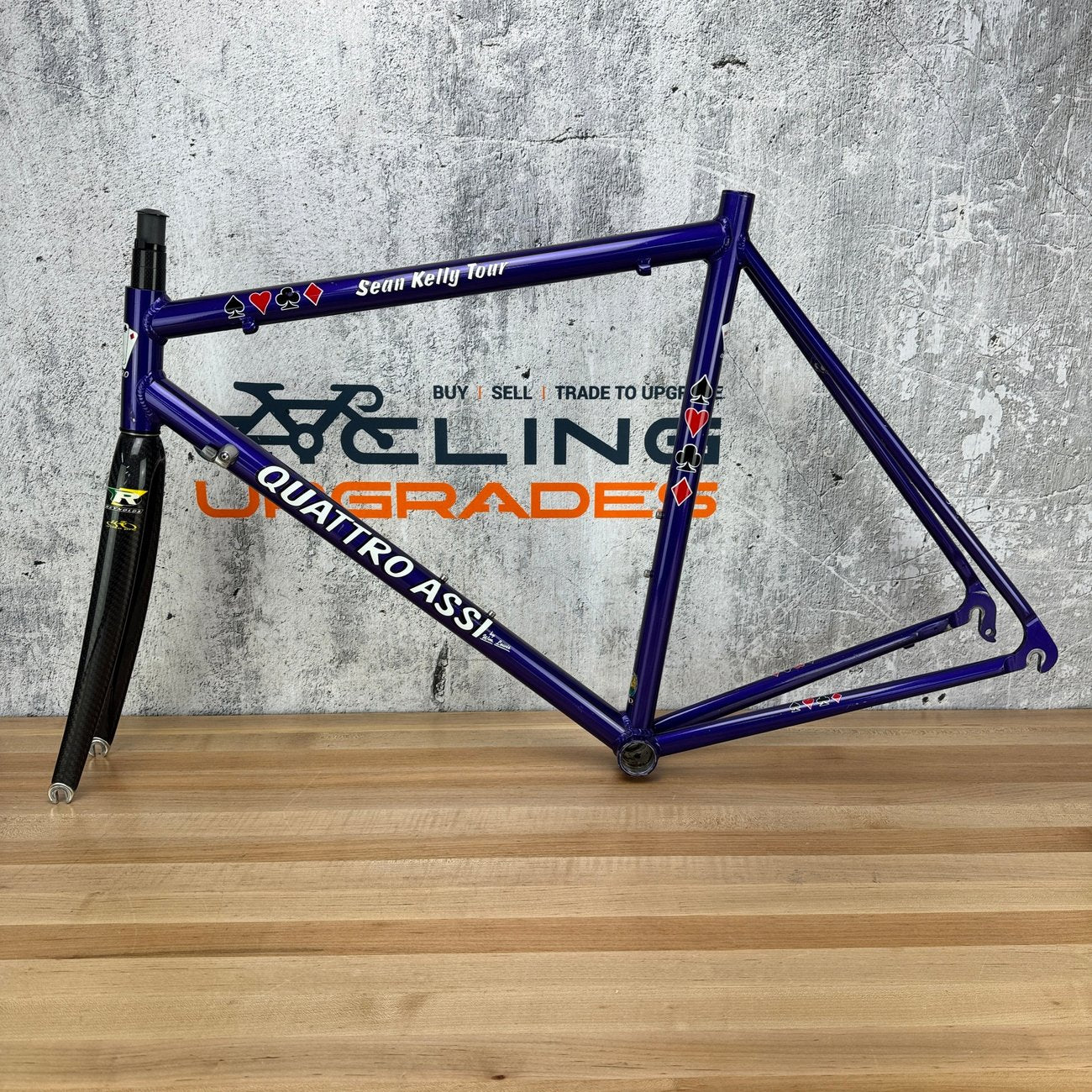 Vintage! Quattro Assi Sean Kelly Tour 58cm Rim Brake Alloy Frameset 700c 2102g