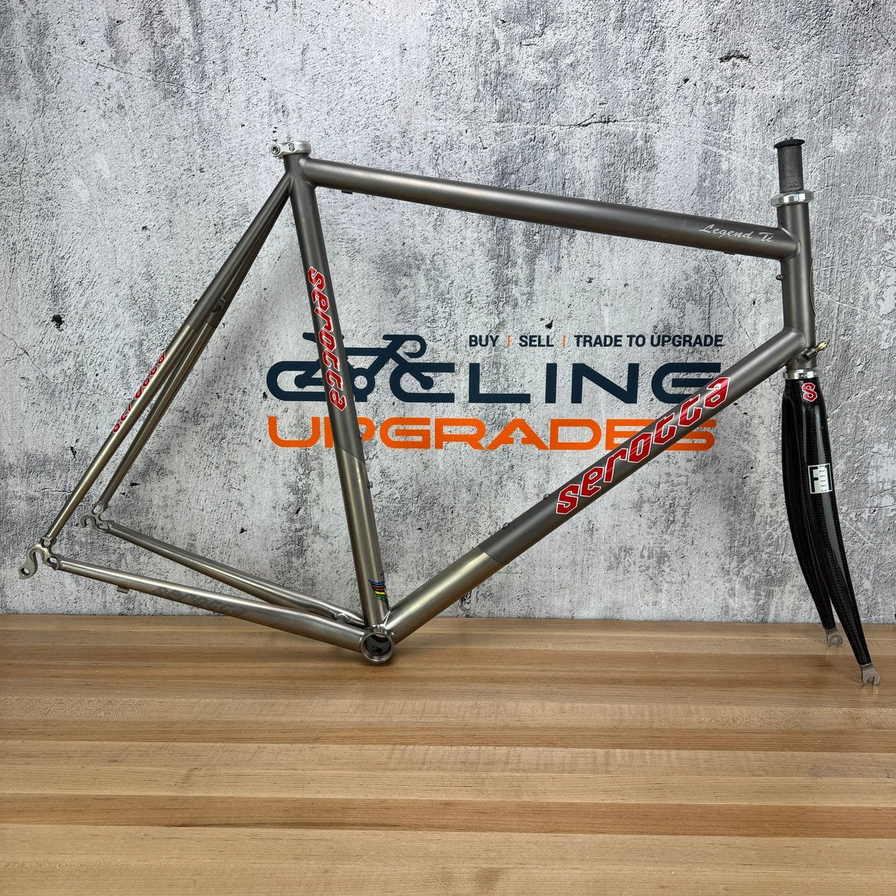 Vintage! Serotta Legend 58cm Rim Brake Titanium Frameset 700c F1 Carbon Fork