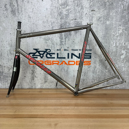Vintage! Serotta Legend 58cm Rim Brake Titanium Frameset 700c F1 Carbon Fork