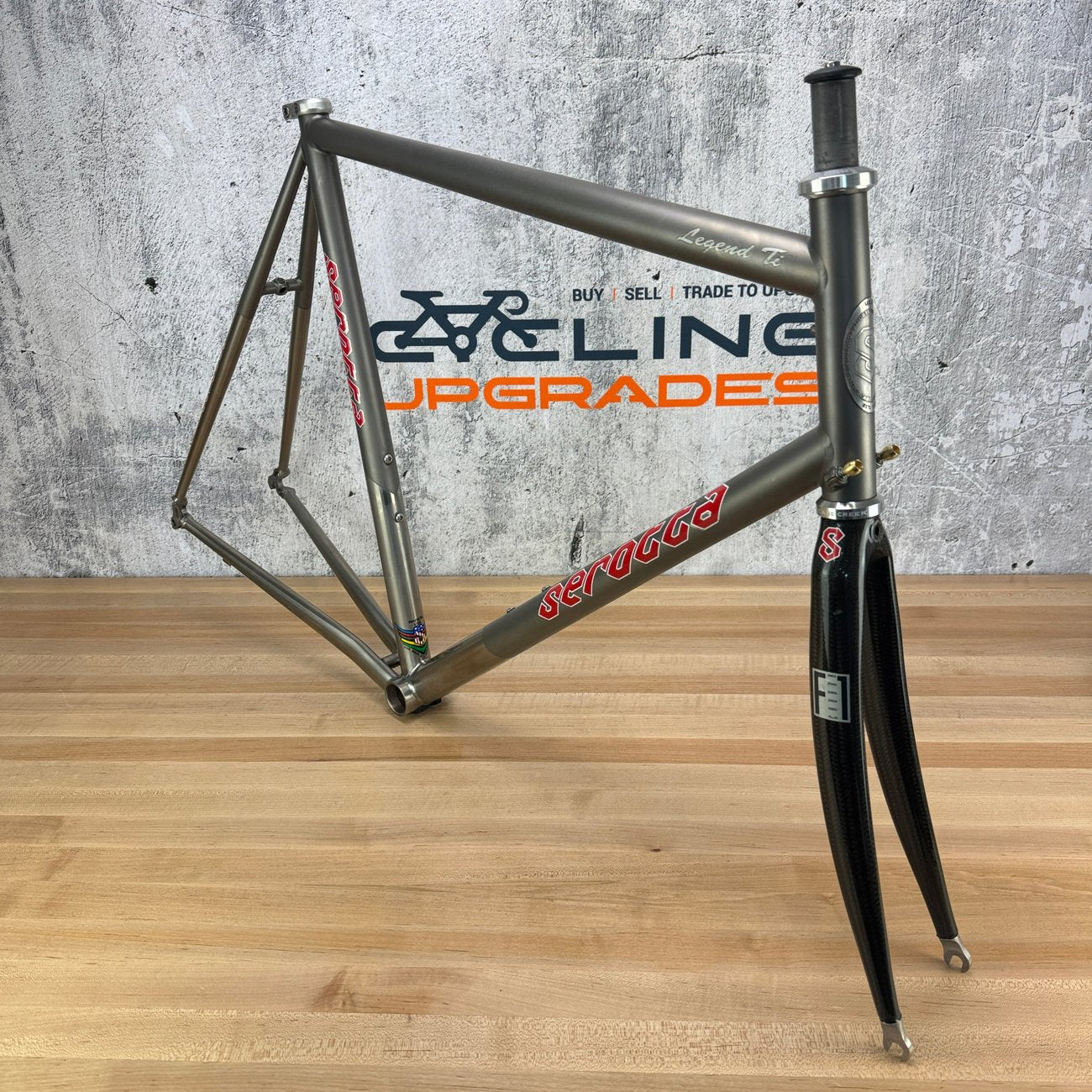 Vintage! Serotta Legend 58cm Rim Brake Titanium Frameset 700c F1 Carbon Fork