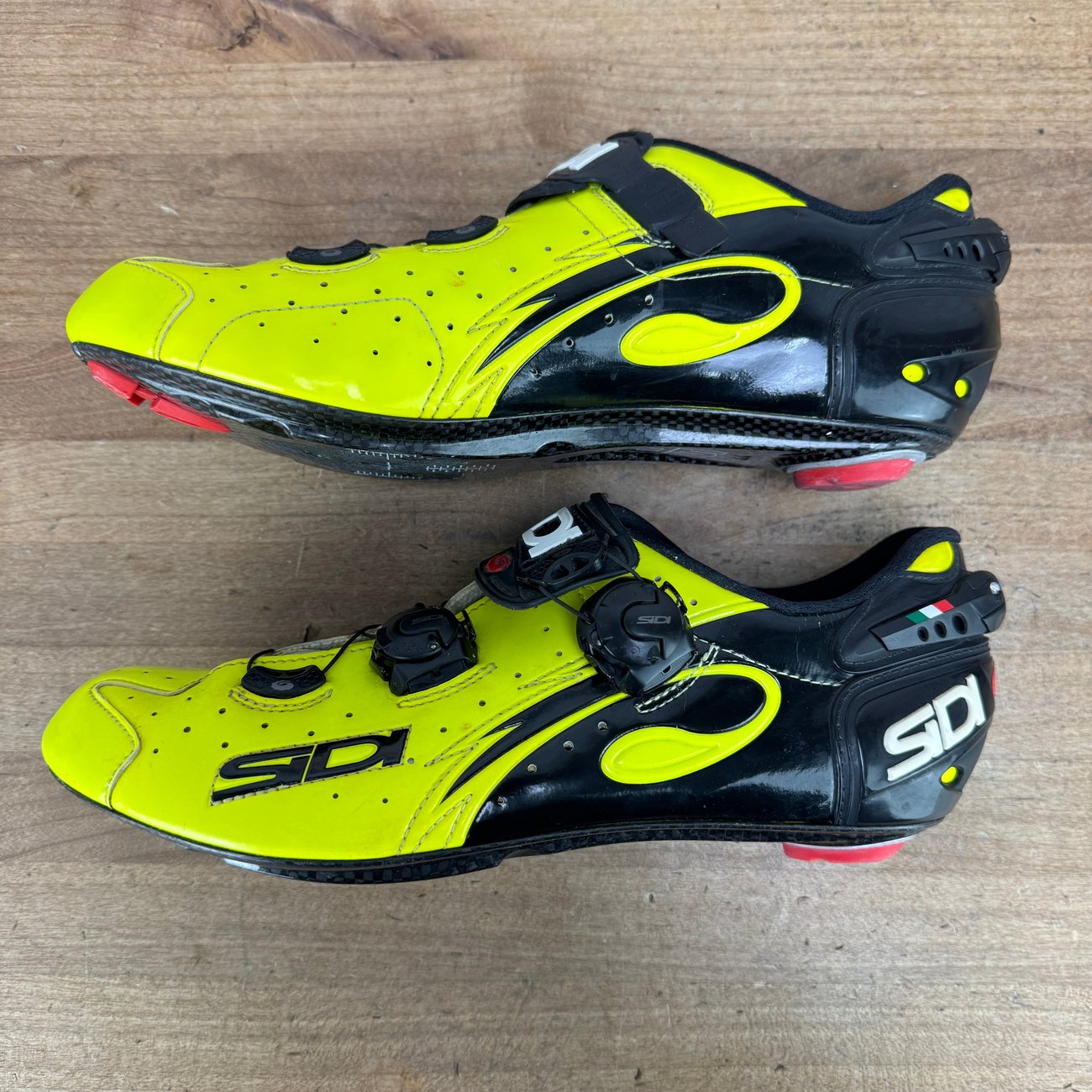 Worn Once! Sidi Wire Vent Black/Yellow 2013 EU 44 3-Bolt Cycling