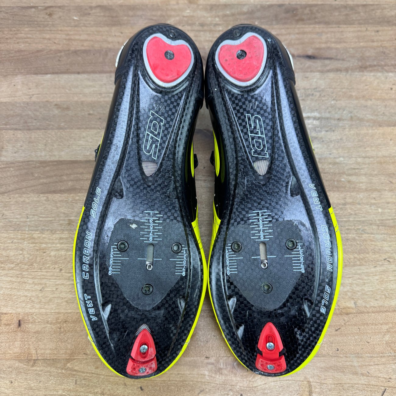 Worn Once! Sidi Wire Vent Black/Yellow 2013 EU 44 3-Bolt Cycling