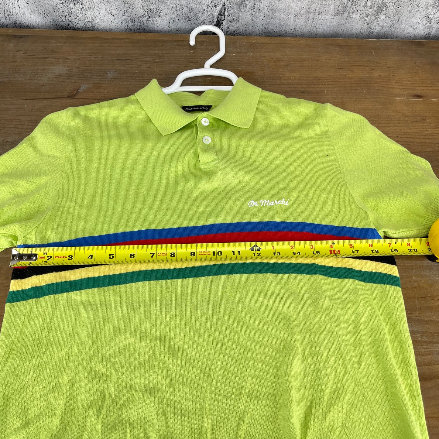 De Marchi Campione Polo Cycling Jersey Men's Large 100% Cotton 3 Pocket