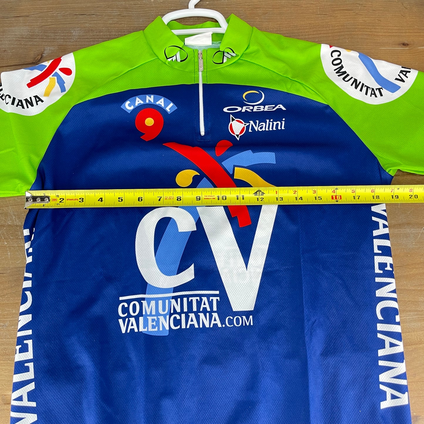 Nalini Men's Size 5 Green/Blue Road Bike Short Sleeve Cycling Jersey 170g