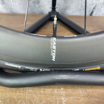Easton EC90 Aero Carbon Tubular Wheelset 700c Rim Brake + Continentals 1341g