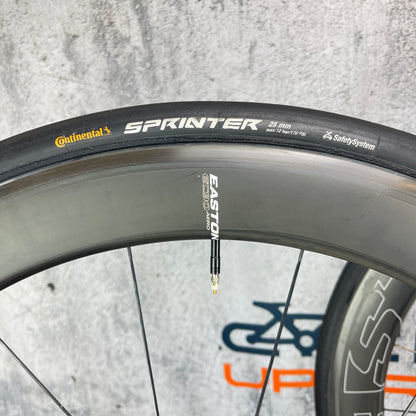 Easton EC90 Aero Carbon Tubular Wheelset 700c Rim Brake + Continentals 1341g