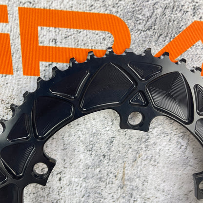 New! Absolute Black 53t Oval 5-Bolt 130BCD Road Bike Single Chainring