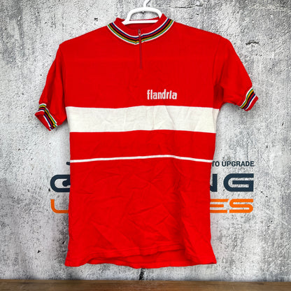 Vintage Flandria Men's Large Short Sleeve Wool Cycling Jersey
