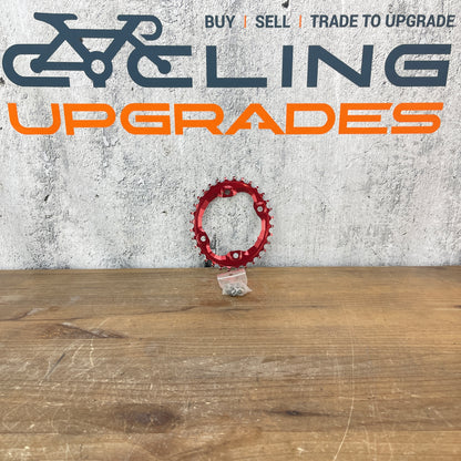 Absolute Black 36t Oval 96BCD N/W Red Chainring for XT M8000