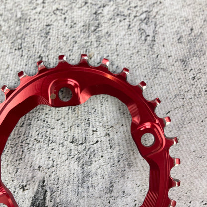 Absolute Black 36t Oval 96BCD N/W Red Chainring for XT M8000
