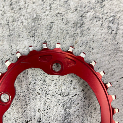 Absolute Black 36t Oval 96BCD N/W Red Chainring for XT M8000