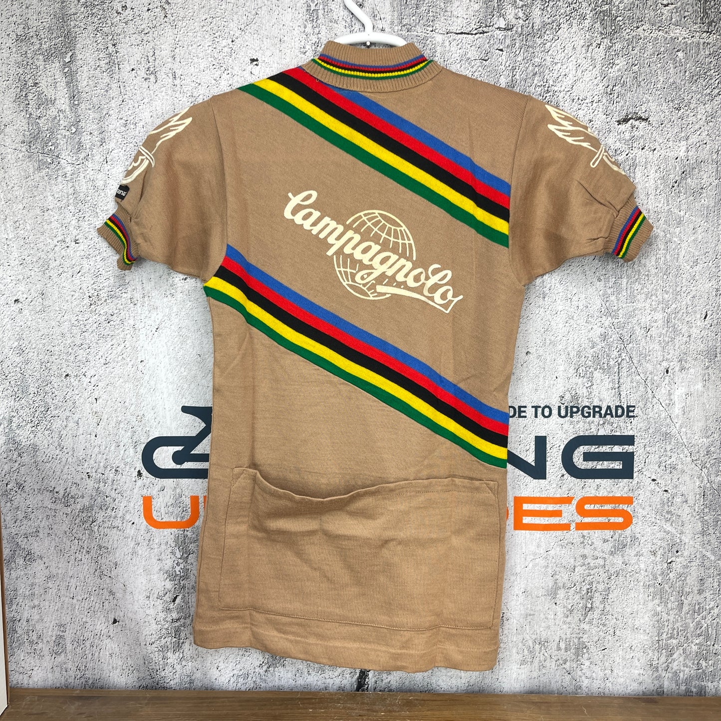 Vintage Campagnolo World Champion Stripes Wool Cycling Jersey by Giordana