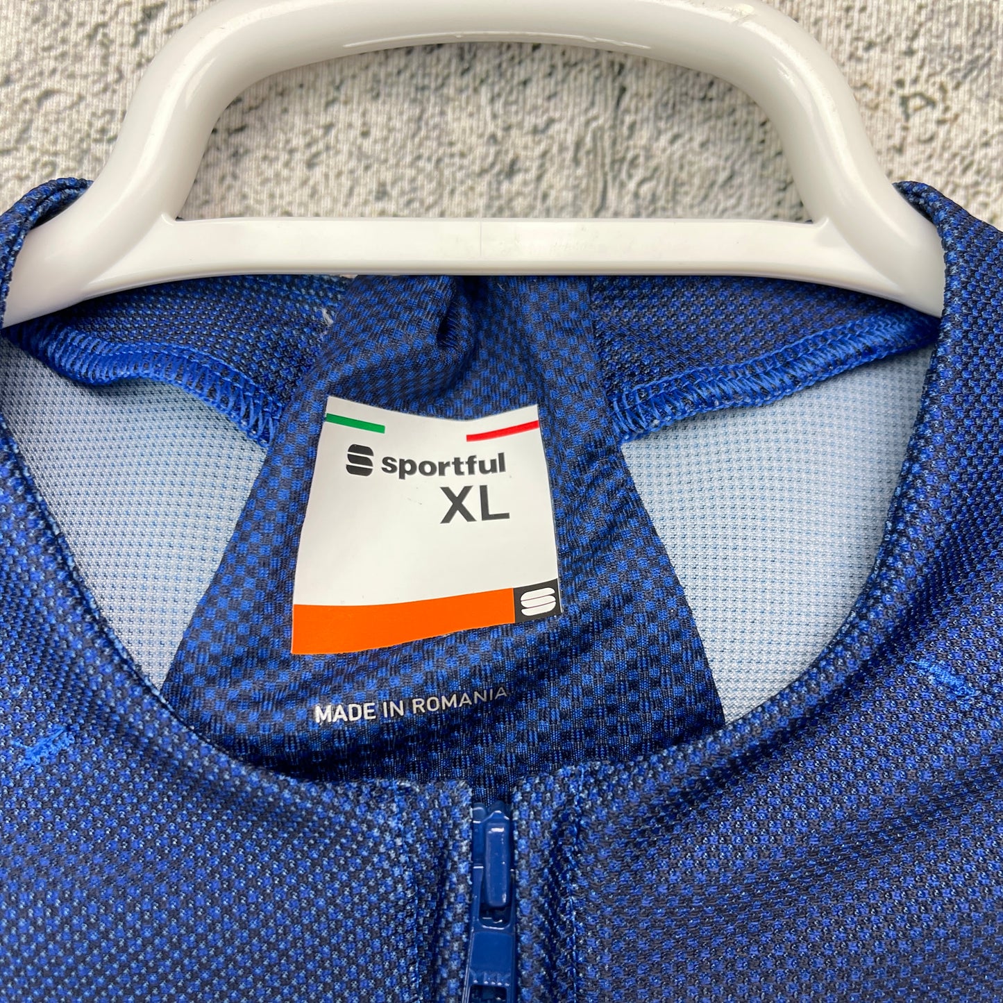 Sportful Evo XL Mens Short Sleeve Blue Ceramic Full Zipper Cycling Jersey