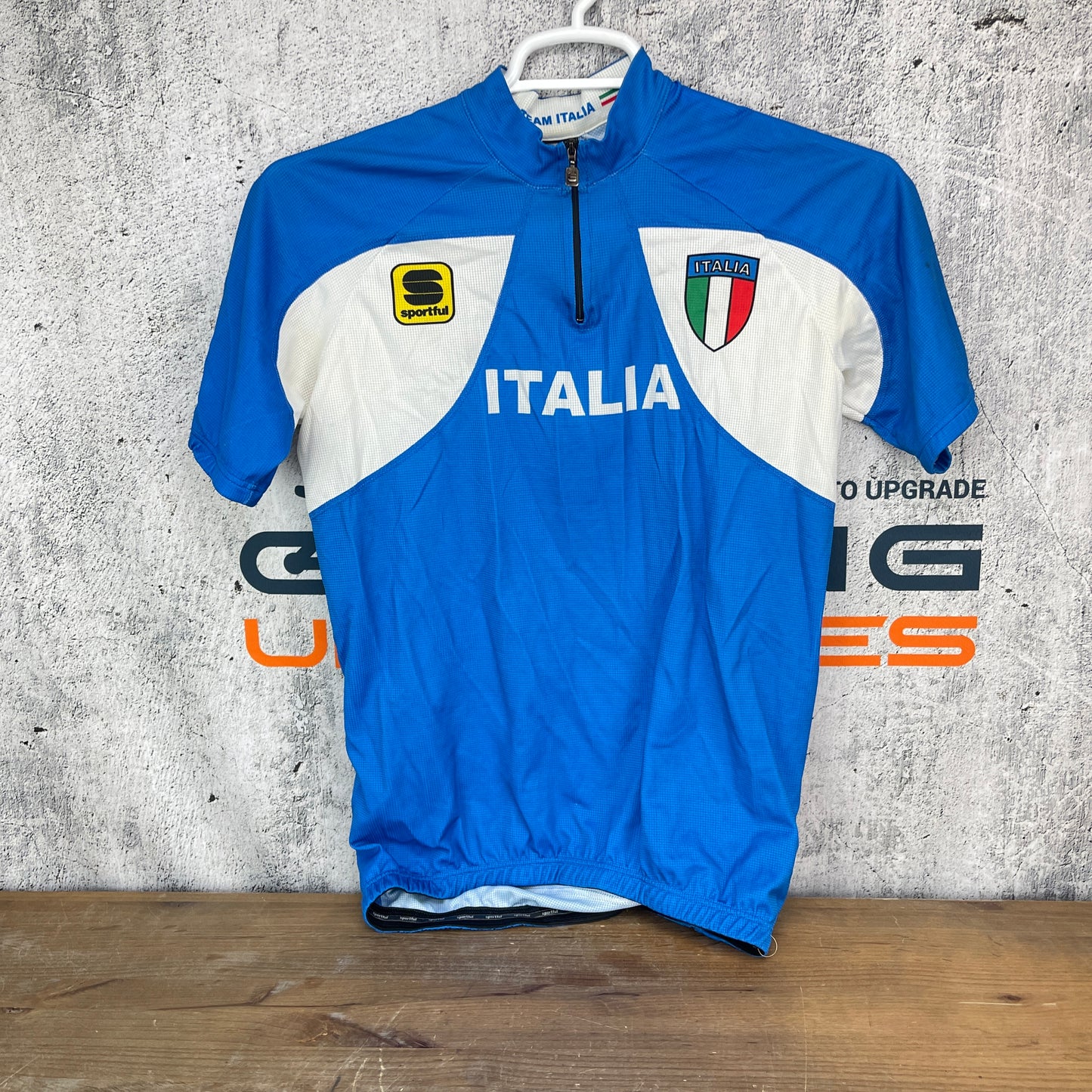 Sportful Team Italia Medium Blue Men's Road Bike Cycling Jersey Short Sleeve