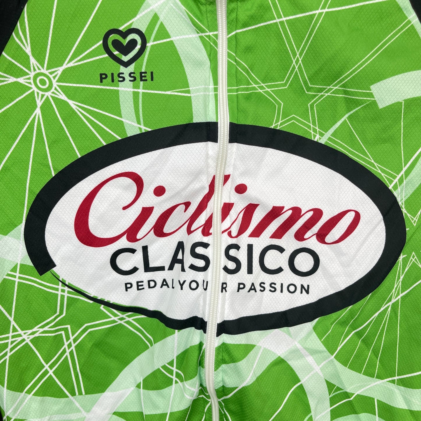 Pissei Ciclismo Classico Size 4 Large Green Men's Cycling Jersey Short Sleeve