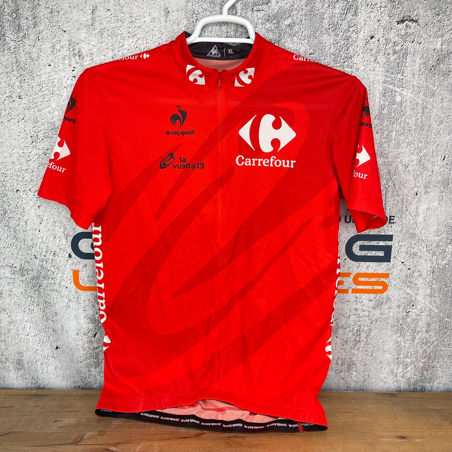 Le Coq Sportif Carrefour La Vuelta 2013 XL Men's Red Cycling Jersey Short Sleeve