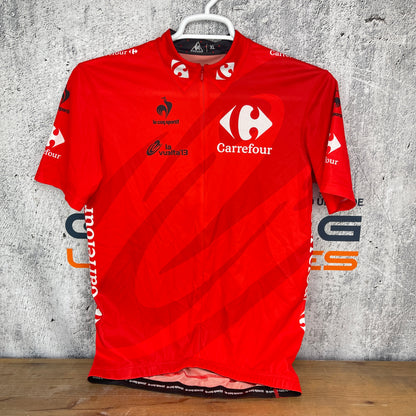 Le Coq Sportif Carrefour La Vuelta 2013 XL Men's Red Cycling Jersey Short Sleeve