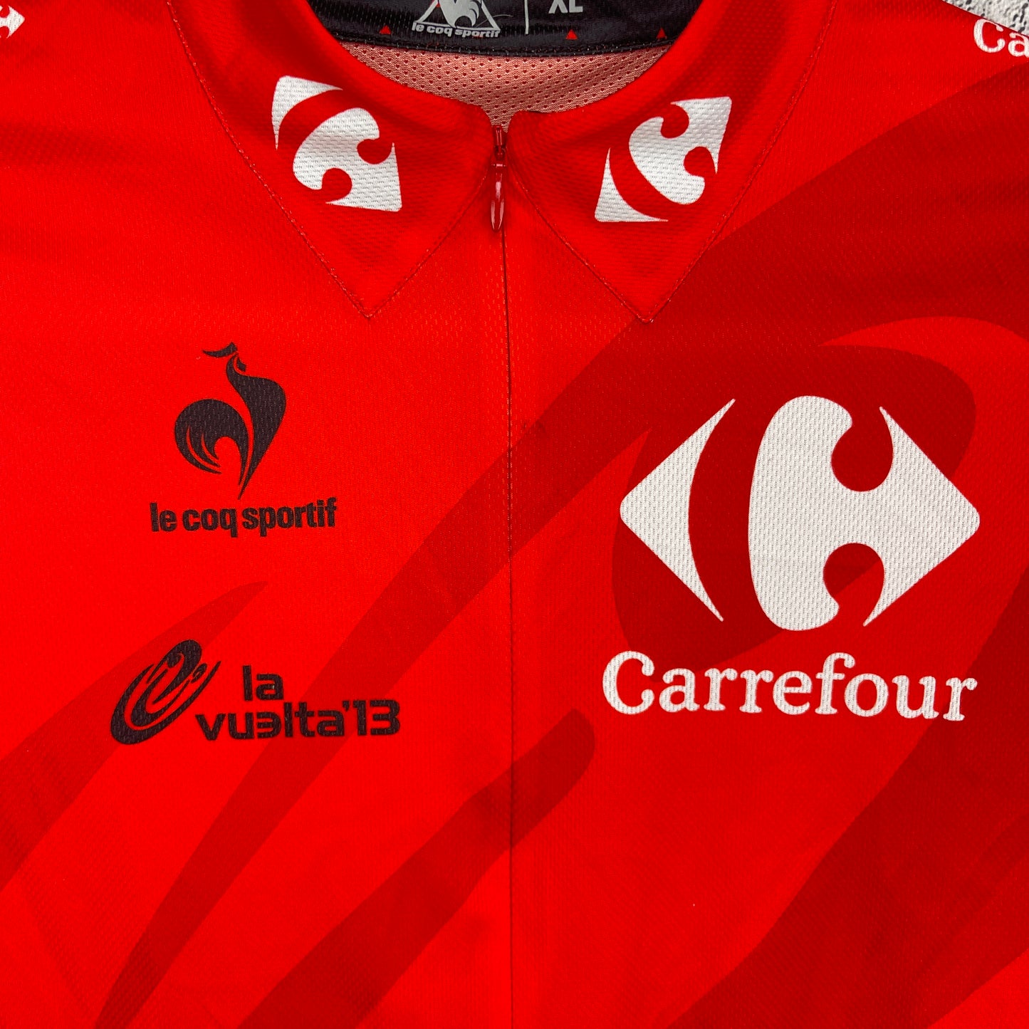 Le Coq Sportif Carrefour La Vuelta 2013 XL Men's Red Cycling Jersey Short Sleeve