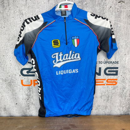 Sportful Italia Liquigas Medium Blue Men's Cycling Jersey Short Sleeve