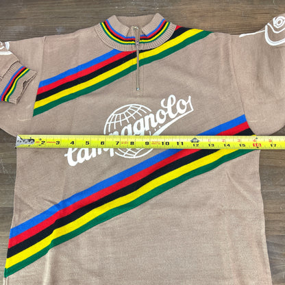 Vintage Campagnolo World Champion Stripes Wool Cycling Jersey by Giordana