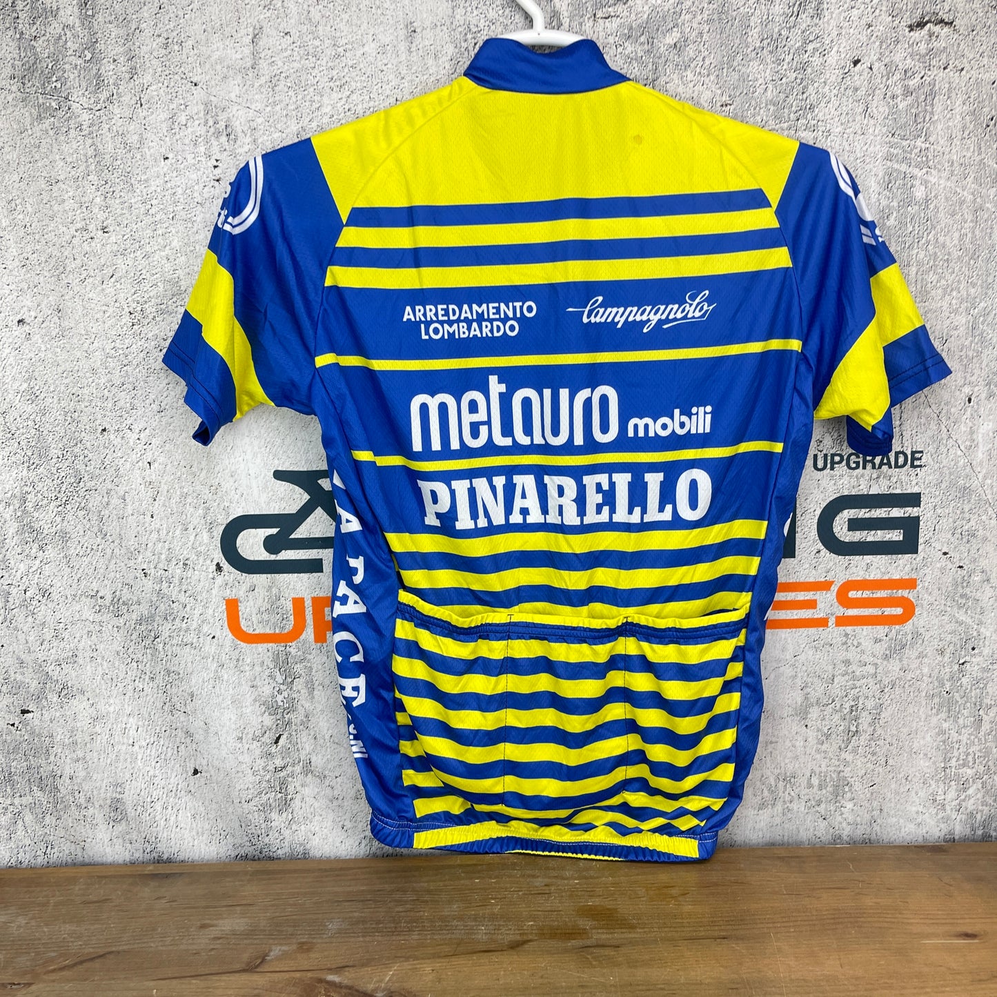 Pinarello Metouro Mobili Large Yellow/Blue Men's Cycling Jersey Short Sleeve