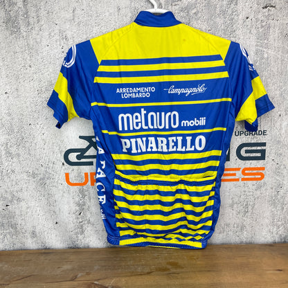 Pinarello Metouro Mobili Large Yellow/Blue Men's Cycling Jersey Short Sleeve