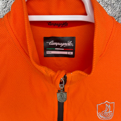 Campagnolo XL Men's Road Bike Orange Cycling Jersey Short Sleeve