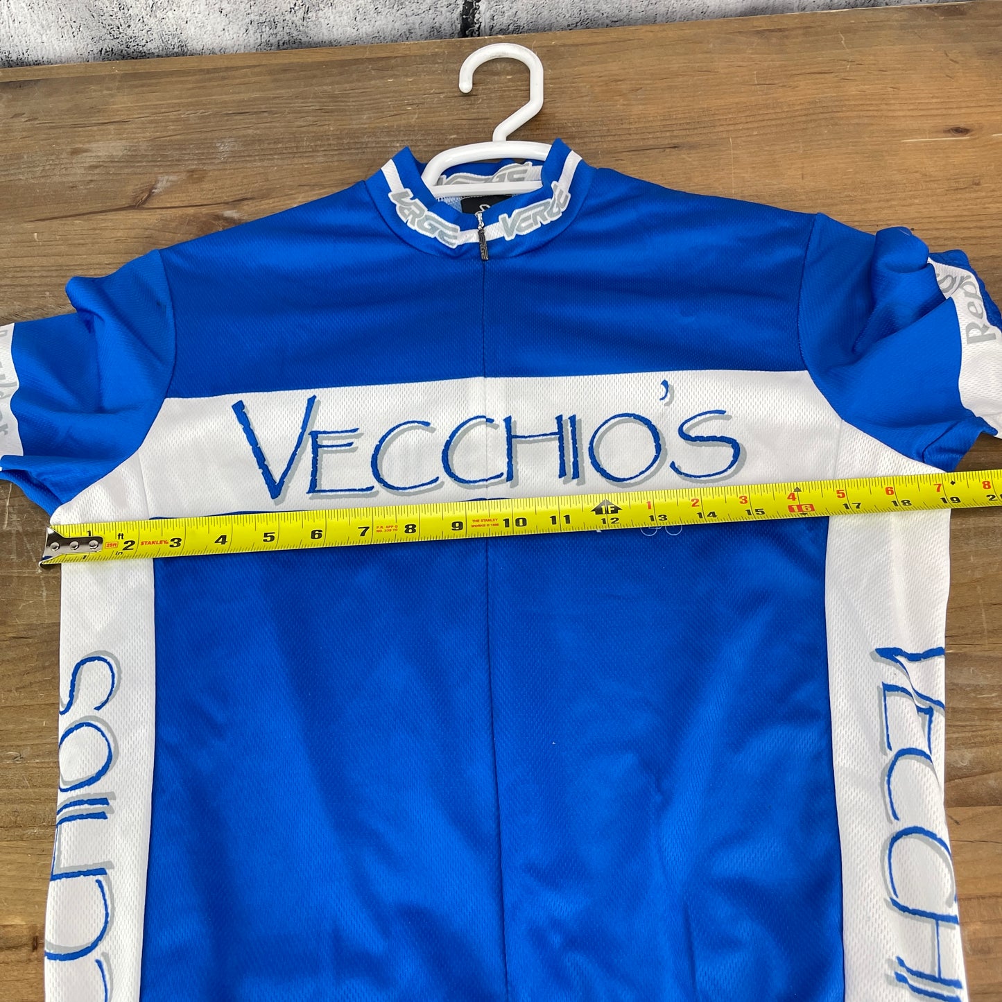 Verge Vecchio's Bicicletteria Medium Men's Blue Cycling Jersey Short Sleeve