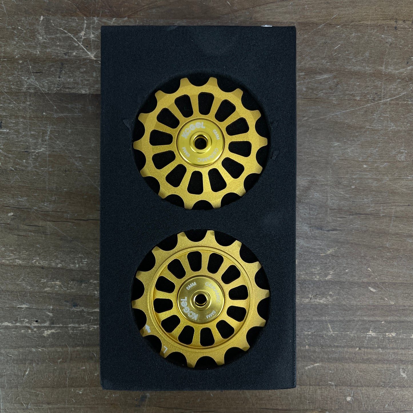 New! Kogel 14/14t Oversized Derailleur Pulley Wheels SRAM Eagle 12 Speed (Gold)