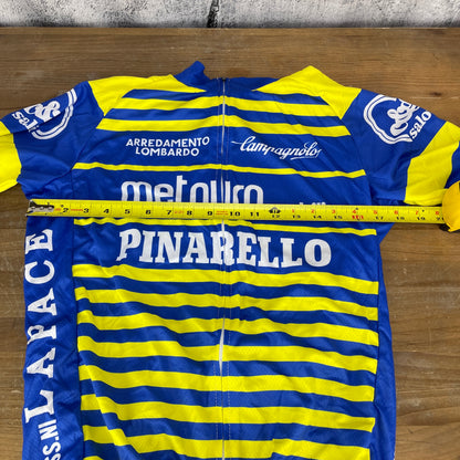 Pinarello Metouro Mobili Large Yellow/Blue Men's Cycling Jersey Short Sleeve