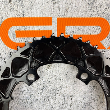 Absolute Black Oval 53/39t 130BCD Road Bike Chainring Set 5-Bolt