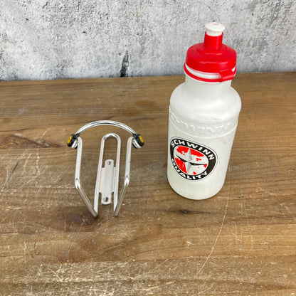 Vintage! Schwinn Quality Alloy Road Bike Water Bottle Cage + Water Bottle