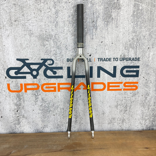 Litespeed Carbon 1 1/8" 45mm Rake 198mm steerer Road Bike Rigid Carbon Fork 465g