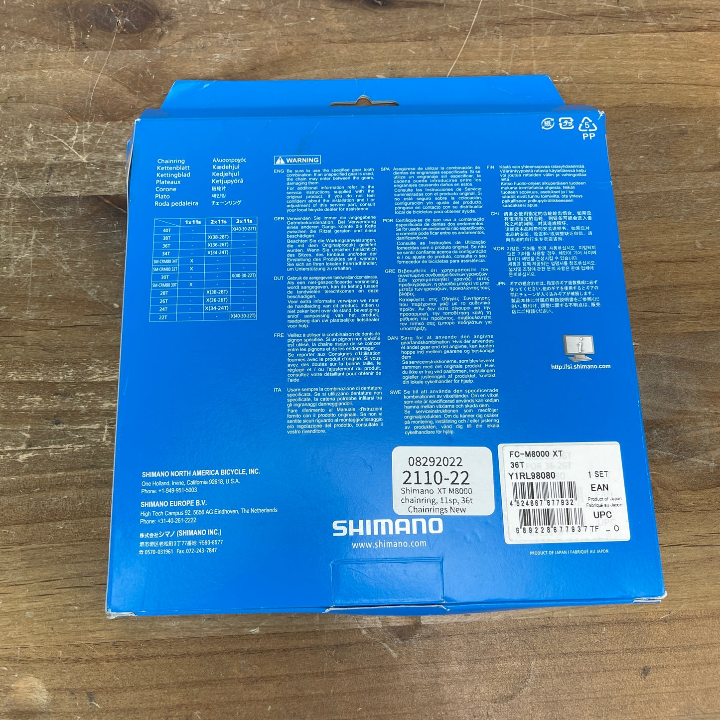 New! Shimano Deore XT HG-X11 36t 96BCD 11-Speed Bike Chainring
