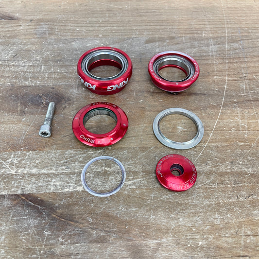 Chris King Inset 8 1 1/8" to 1.25" Red Headset for 44mm Head Tubes