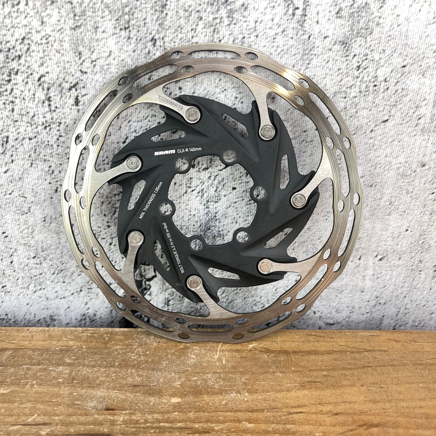 Single Sram CLX-R 140mm 6-Bolt Disc Brake Rotor Mountain Road Bike
