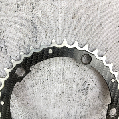 Carbon-Ti 50/39t 130BCD Carbon Titanium Chainring Set 5-Bolt