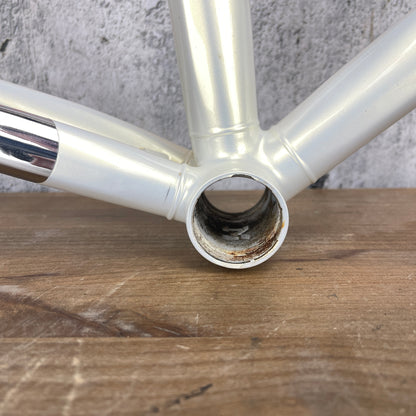 New! Milano 3V Wing Pearl White 56cm Rim Brake Steel Road Bike Frameset 700c