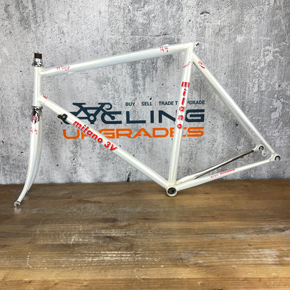 New! Milano 3V Wing Pearl White 56cm Rim Brake Steel Road Bike Frameset 700c