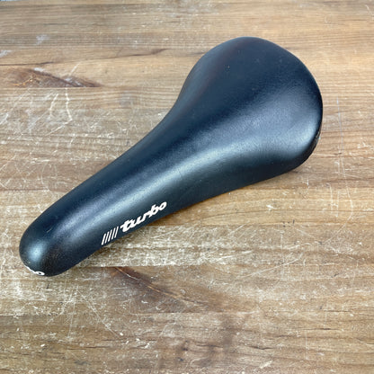 Vintage! 1987 Selle Italia Turbo Alloy Rails 143mm Road Bike Saddle Black 362g